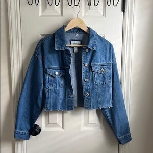 Forever 21 Blue Cropped Jean Jacket